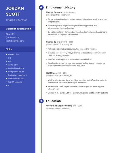 Charge Operator Resume