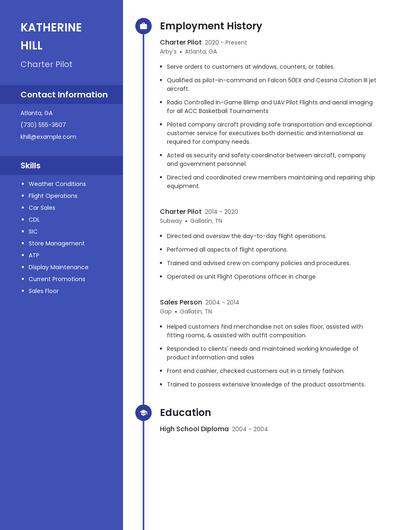 Charter Pilot Resume