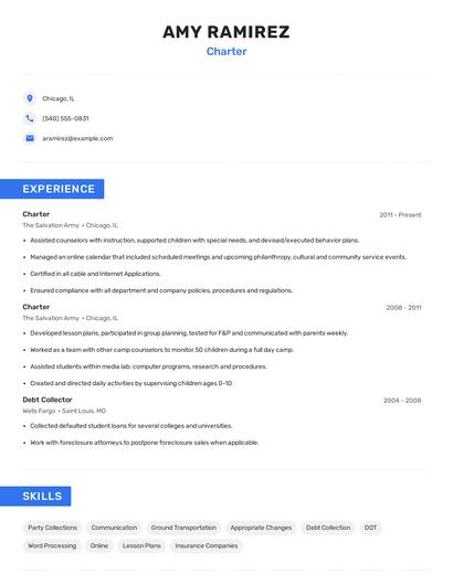 Charter Resume