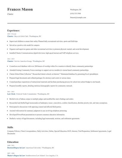 Charter Resume