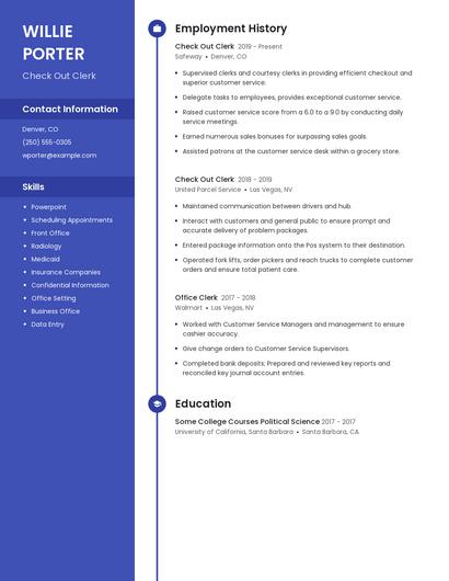 Check Out Clerk Resume