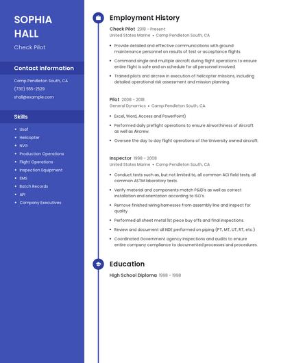 Check Pilot Resume