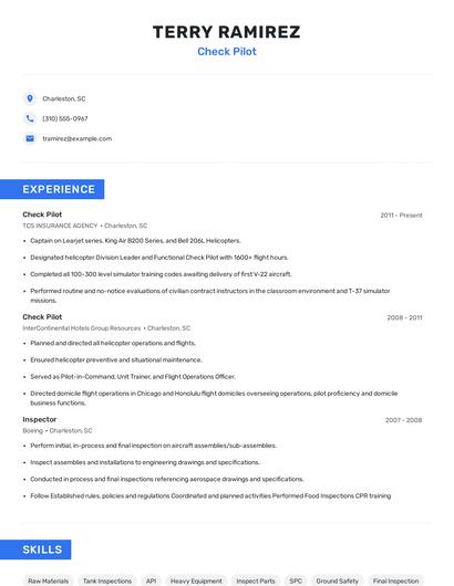 Check Pilot Resume