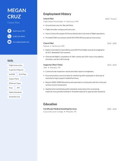 Check Pilot Resume
