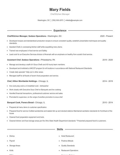 Resume example 1