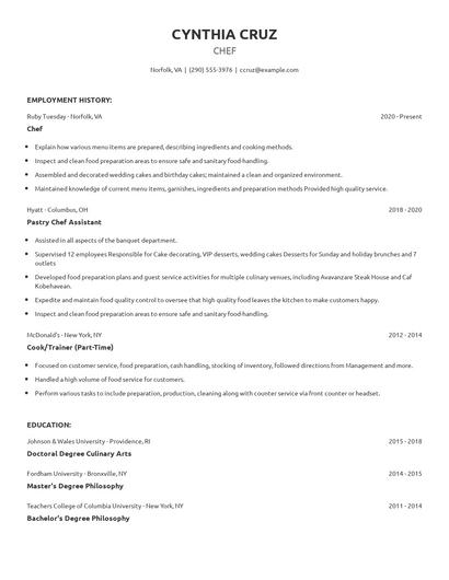 Chef Resume