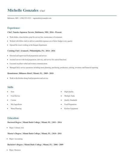 Chef Resume