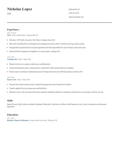 Chef Resume