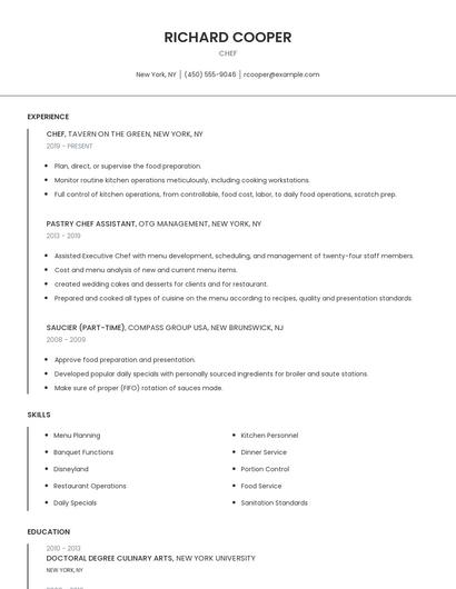 Chef Resume