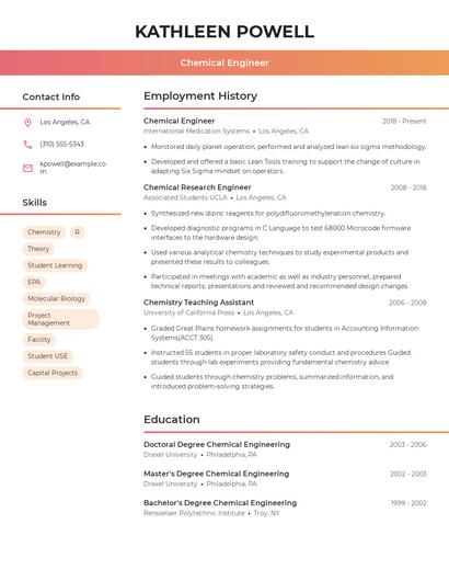Resume example 3
