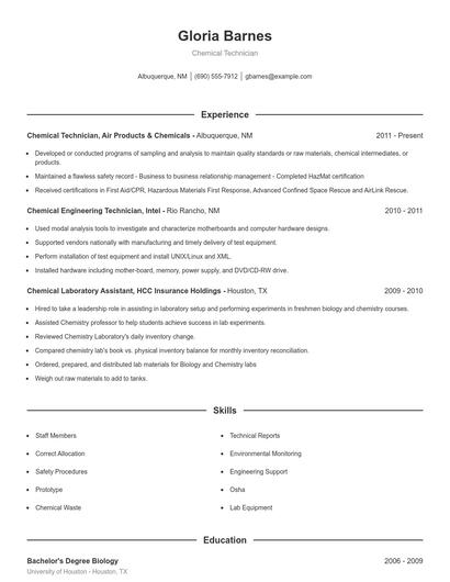 Resume example 1