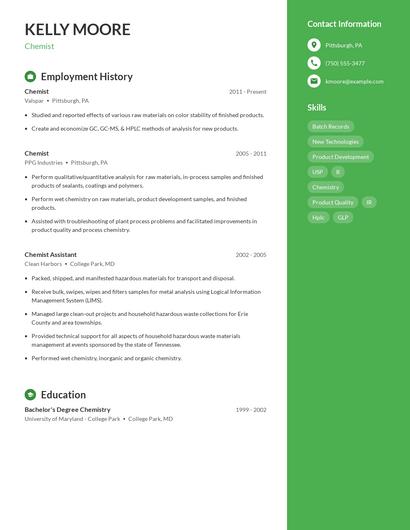Resume example 5