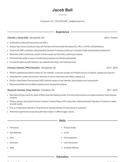 Resume example 1