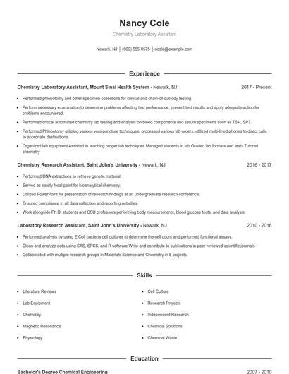 Resume example 1