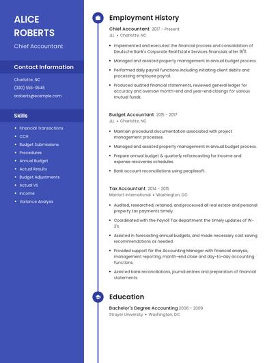 Chief Accountant Resume