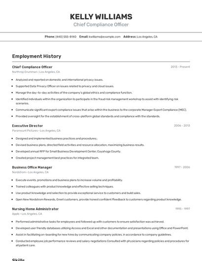 Resume example 2