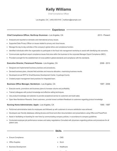 Resume example 1