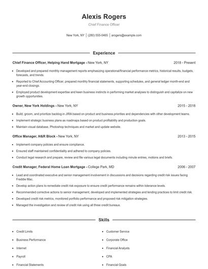 Resume example 1
