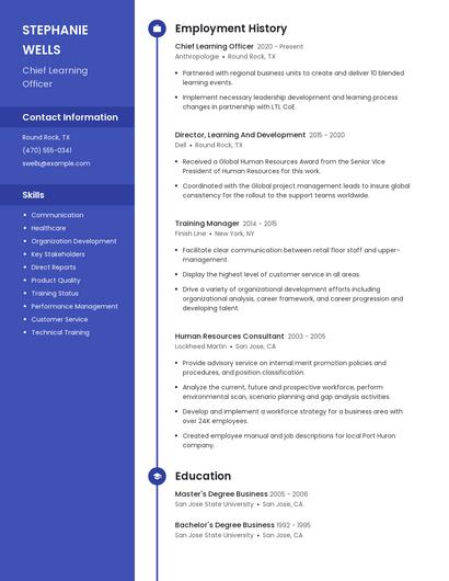 Chief Learning Officer Resume