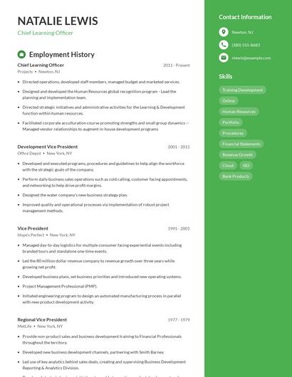 Chief Learning Officer Resume