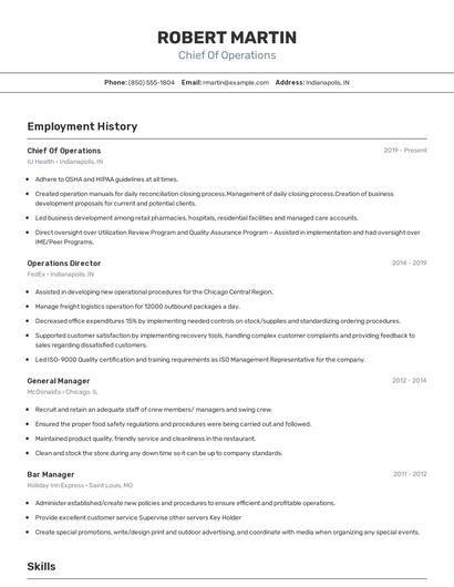Resume example 2