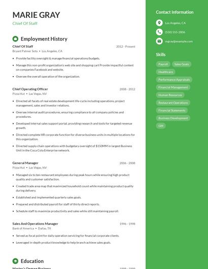 Resume example 5