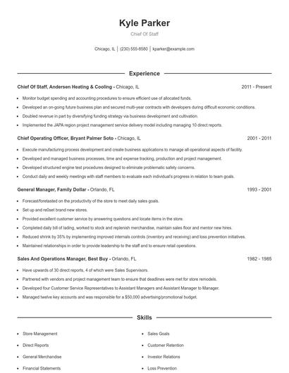 Resume example 1