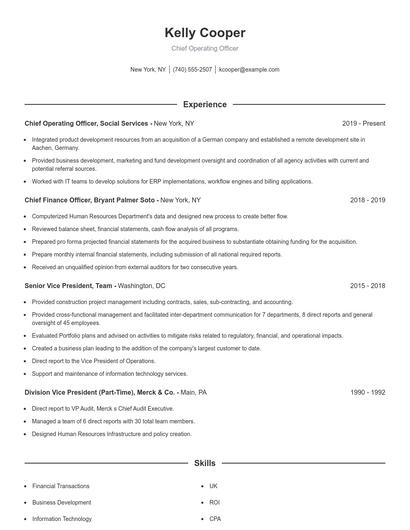 Resume example 1