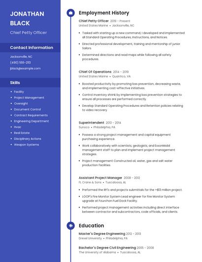 Resume example 5