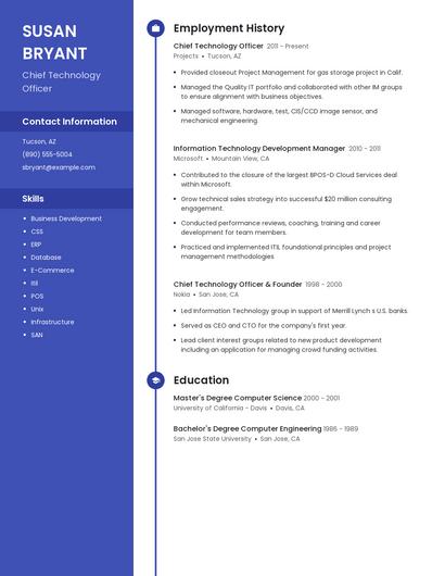 Chief Technology Officer Resume