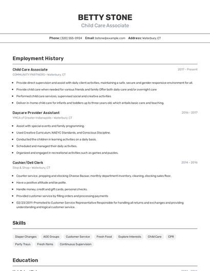 Resume example 2