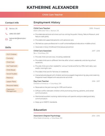 Resume example 3