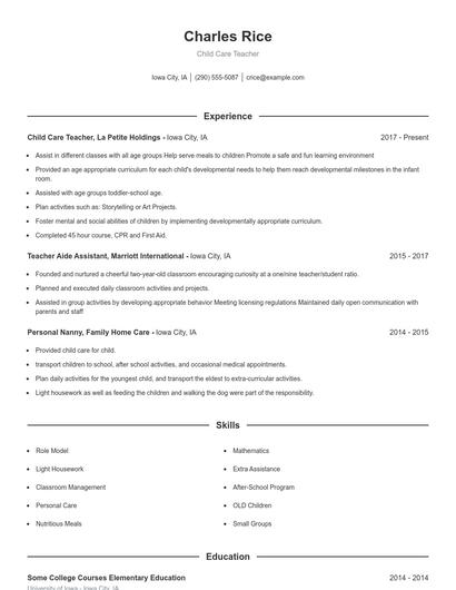 Resume example 1