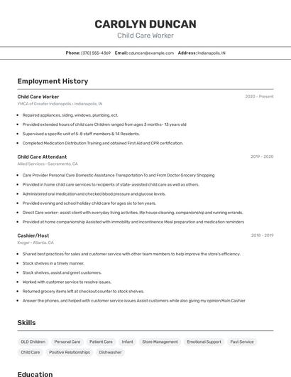 Resume example 2