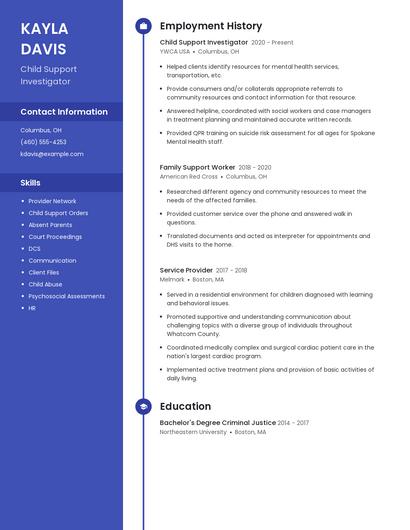 Child Support Investigator Resume