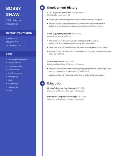 Child Support Specialist Resume
