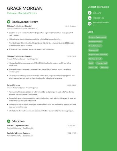 Resume example 5