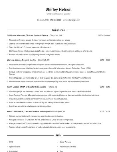 Resume example 1