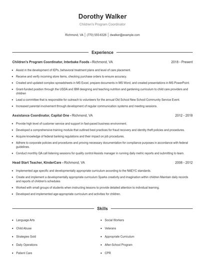 Resume example 1