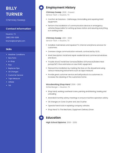 Chimney Sweep Resume
