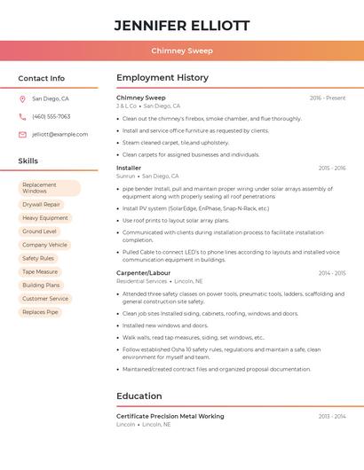 Chimney Sweep Resume