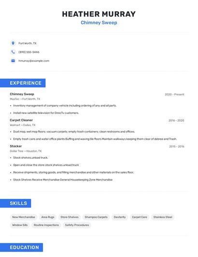 Chimney Sweep Resume