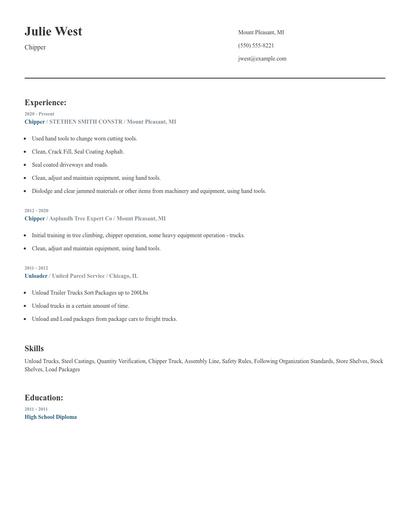 Chipper Resume