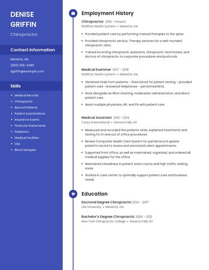 Chiropractor Resume