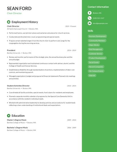 Resume example 4