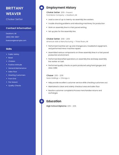 Choker Setter Resume