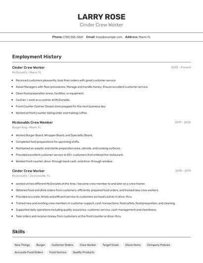 Resume example 2