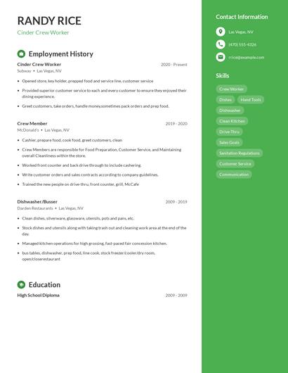 Resume example 5