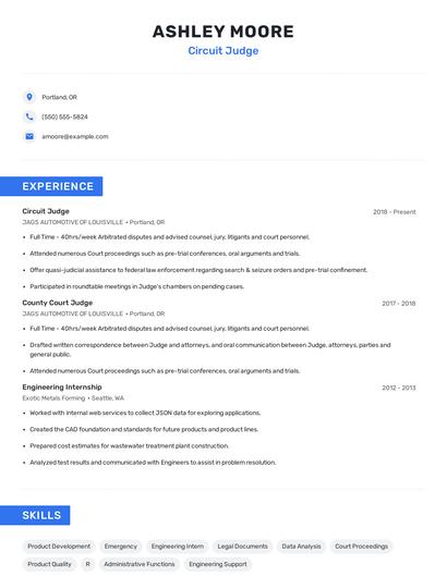 Circuit Judge Resume