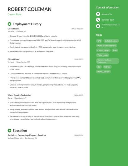 Circuit Rider Resume